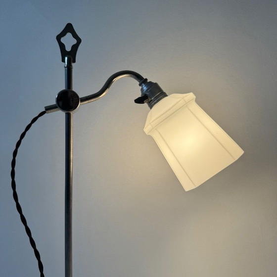 Vintage « PRATIC » Bureaulamp, Tafellampen, Metaal, Wit (foto 2 van 14)