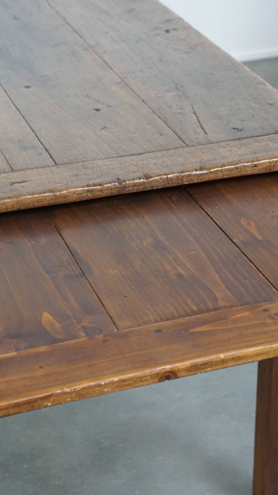 Image 1 of Antique French dining table from the early 19th century with two drawers and a breadboard / extendable top