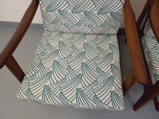 Image 1 of Pair of vintage Scandinavian armchairs by Arne Wahl Iversen for Komfort in teak and fabric from the 60s