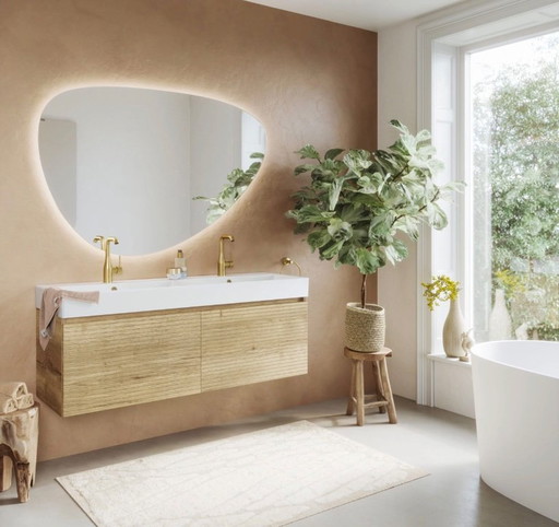 Miroir de salle de bain design Primabad, forme organique, 140 x 93 cm