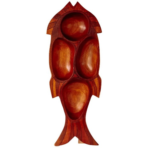 Großes Holz-Servierbrett in Fischform