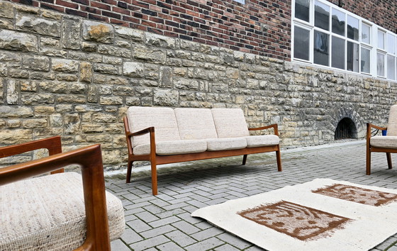 Image 1 of Set di sedute Ole Wanscher France and Son, divano e poltrona vintage anni '60 '70, stile Mid Century.