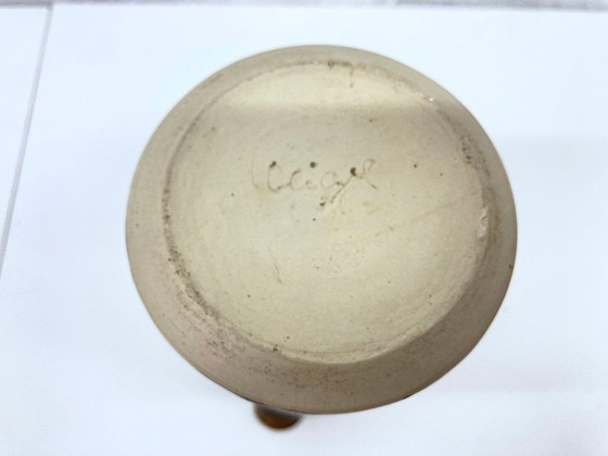 Image 1 of   1 jug and 4 mugs from the 50s 60s by Gotlind Weigel.  Ceramic.  Good used condition. Some chips to the rim