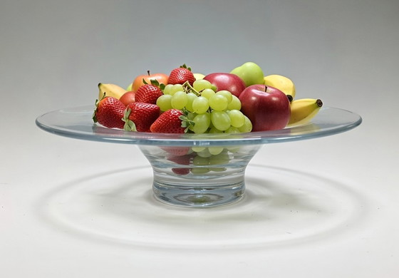 Image 1 of Unieke Vintage Krosno Poland Kristalglas Etagère Set – (W024) Handgeblazen Bonny Serie – Luxe Fruitschaal & Bonbonschaal!