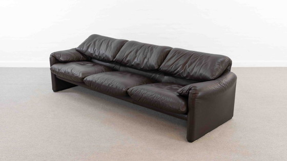 Image 1 of Cassina Maralunga 3-Sitzer-Sofa aus Leder von Vico Magistretti