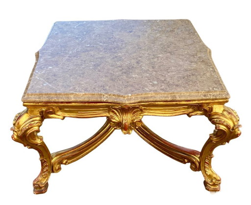 Vergulde houten salontafel, salontafel in Lodewijk XVI-stijl