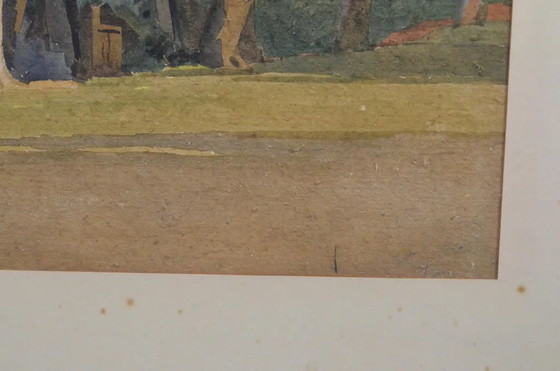 Acquerello Antico Attribuito a Berenger Bengier, Paesaggio con Casetta dal Tetto di Paglia (photo 3 of 13)
