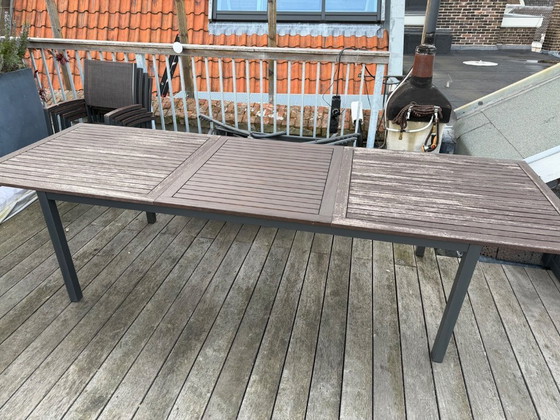 Image 1 of Tuintafel 100x210/300 en 4x stapelstoel