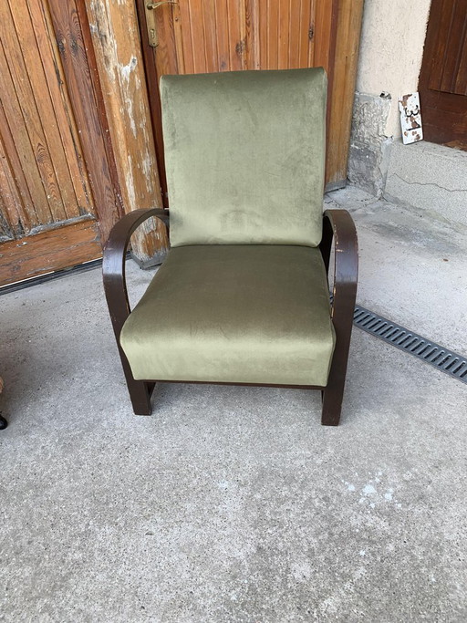 Ensemble de fauteuils réglables par Jindřich Halabala, années 1930