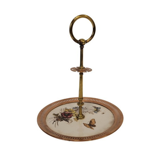 Mute server or étagère, bronze and porcelain, 50's - France