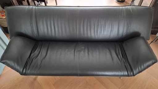 Black leather 3-seater Leolux Tango sofa
