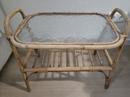 Vintage rattan table