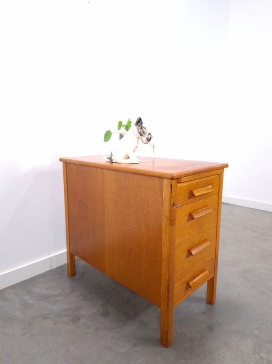 Image 1 of Deep wooden chest of drawers from Sweden