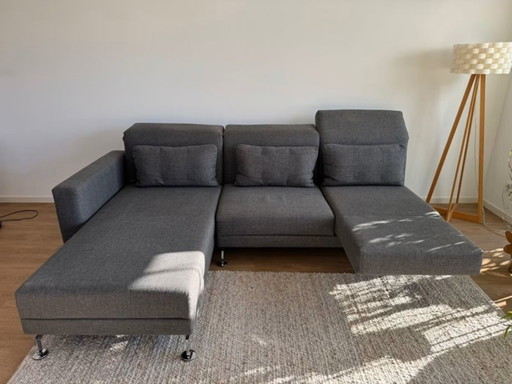 Divano angolare Brühl modello Moule / tessuto grigio