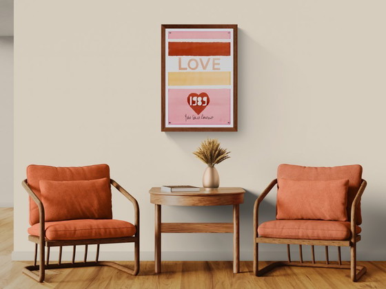 Image 1 of Yves Saint Laurent Love – 1989 – Poster artistico vintage originale di Yves Saint Laurent – ​​Pop Art – 64x43 cm