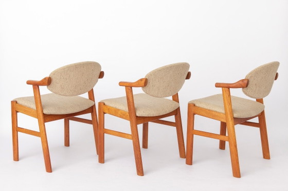 Set di 4 Sedie da pranzo danesi in teak di Schou Andersen Møbelfabrik, Tappezzeria beige originale, anni '70 (photo 4 of 11)