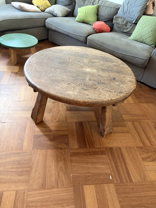 Bellissimo tavolo in stile brutalista di metà secolo – salontafels, Wood