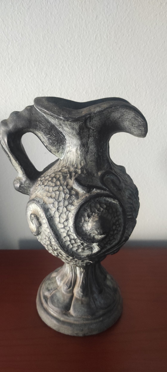 Marked Mid-Century Brutalist Set of Vases – Partenon Spain & Studio Art – Ceramic (photo 11 of 15)