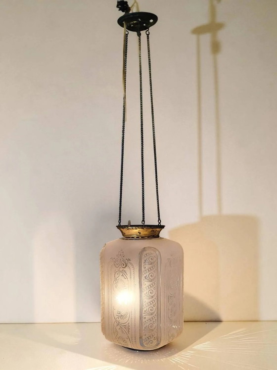 Pendelleuchte / Art Deco Laterne – Pendelleuchten, Crystal, Glass (photo 2 of 11)