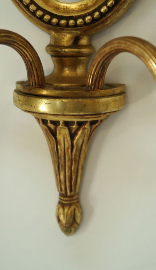 Pair of Louis XVI Style Bronze Wall Lights Lucien Gau