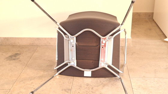 Image 1 of 4x Arper Catifa 46 chairs with armrests and wooden shell.