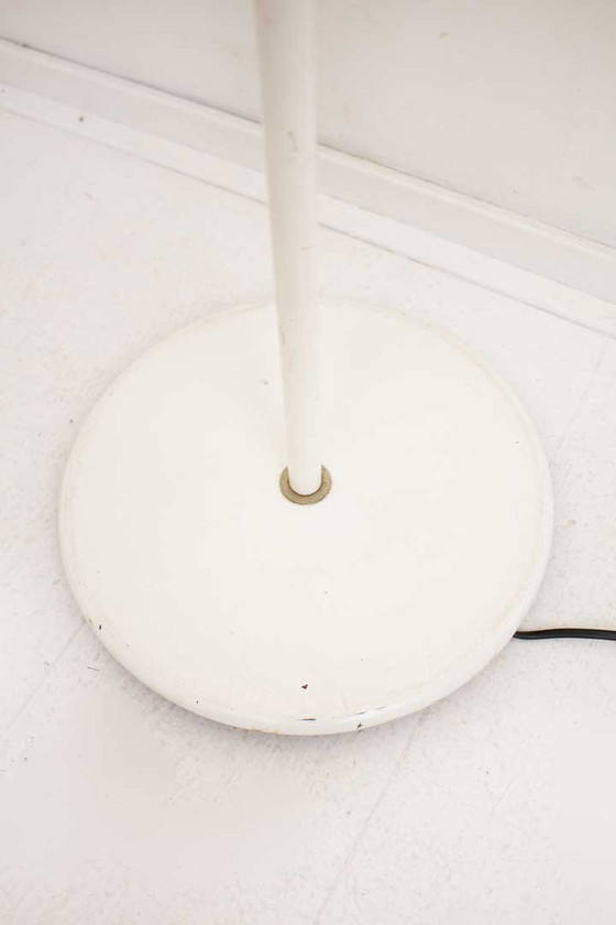 Image 1 of 80's Herda Floor Lamp White with Trumpet Shade