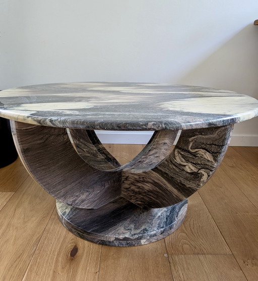 Table basse vintage en marbre Cipollino, design italien, années 1970/80