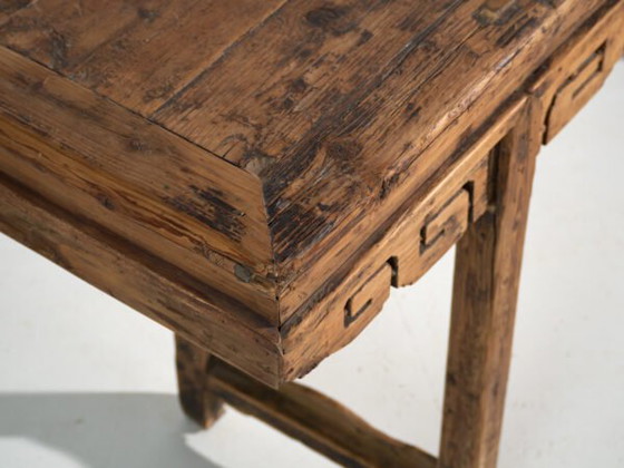 Large pine altar console table with openwork frieze – China, circa 1930 (photo 16 of 40)