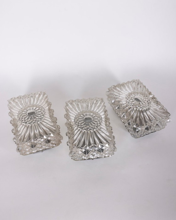 Appliques murales vintage en verre travaillé, années 1970, lot de 3 – Glass (photo 10 of 10)