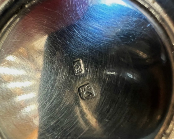 Image 1 of Silver-plated metal cup decorated with shells and gadroons, 2 hallmarks, silversmith Daniel Crégut