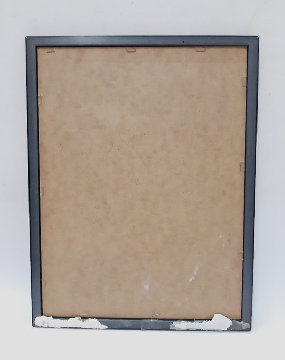 Image 1 of Art fluide abstrait encadré sur panneau de fibres