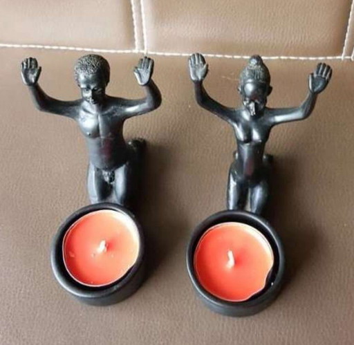 Tea light holder duo, vintage