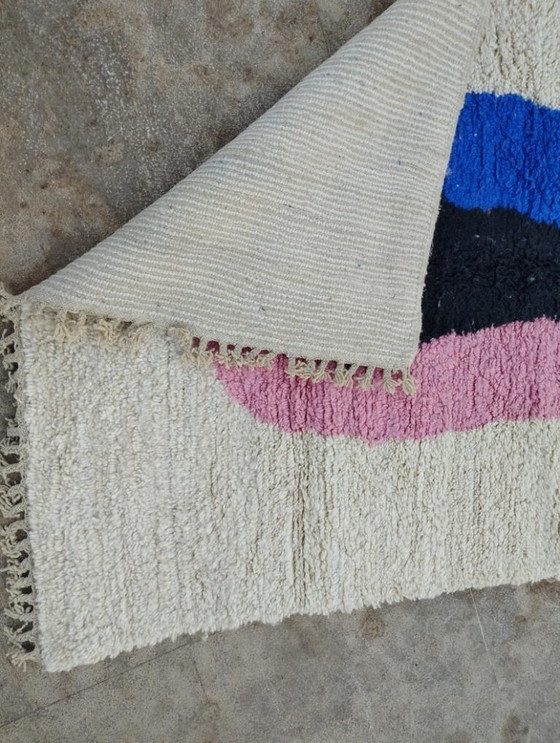 Image 1 of Tapis marocain en laine naturelle 200cmx100cm