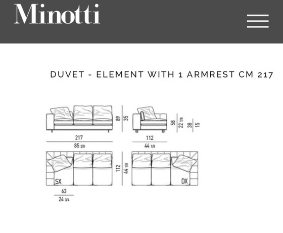 Image 1 of Minotti Freeman Duvet cornersofa 175x395cm LP € 25.000,-
