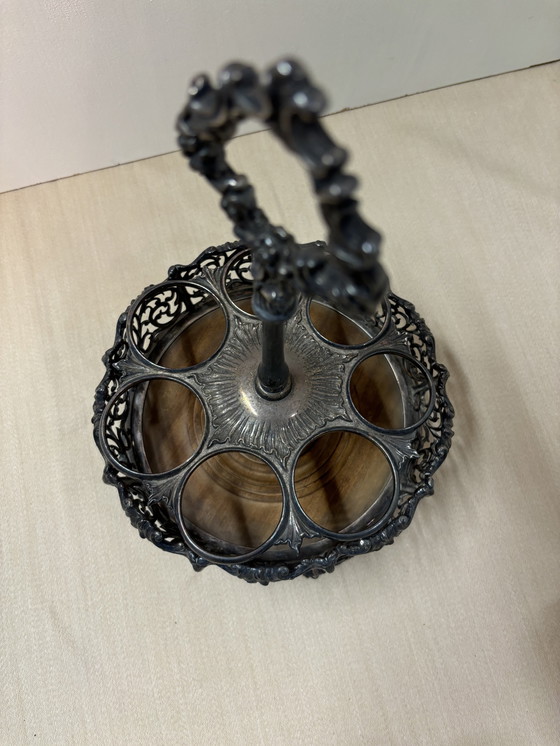 Image 1 of Vintage victoriaans verzilverd olie en azijn set