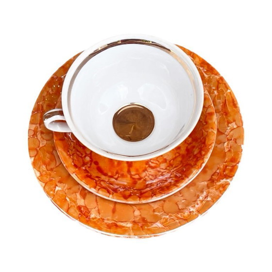 Image 1 of Set da colazione marmorizzato, Wałbrzych, Polonia, anni Settanta.