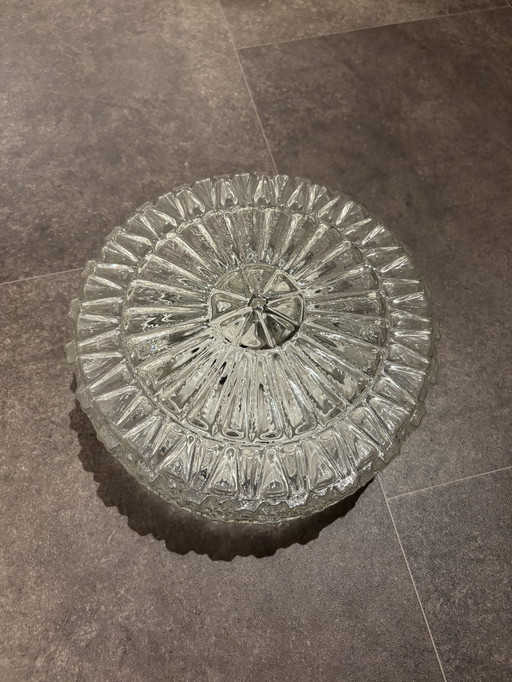 Vintage glass ceiling lamp / ceiling lamp glass