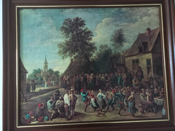 Image 1 of STAMPA ARTISTICA su cartone con cornice | Festival degli Agricoltori | David Teniers il Giovane