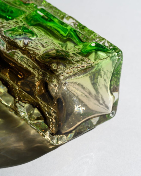 Image 1 of Czech Brutalist Glass Vase Attributed to Vladislav Urban or Rudolf Jurnikl SKLO