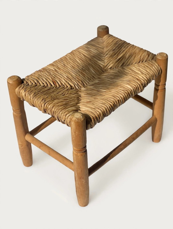 Mimiset Vintage Assise en Jonc – Tabourets, Wood, Rattan (photo 3 of 5)