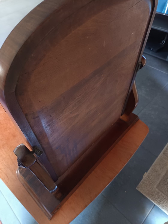 Espejo basculante antiguo de caoba - Espejo inclinable Biedermeier c. 1850-1880. – Wood, Glass (photo 8 of 8)