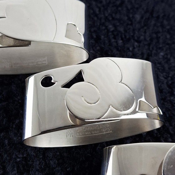 Image 1 of 5 anelli per tovaglioli vintage in acciaio inox WMF Cromargan art deco