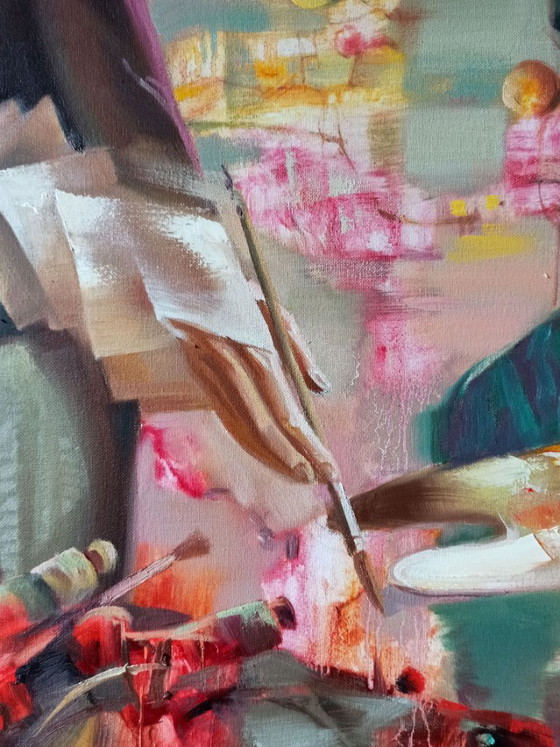 Original Oil Painting Abstract Figurative Girl Painter – Paintings & Drawings, Canvas (photo 8 of 10)