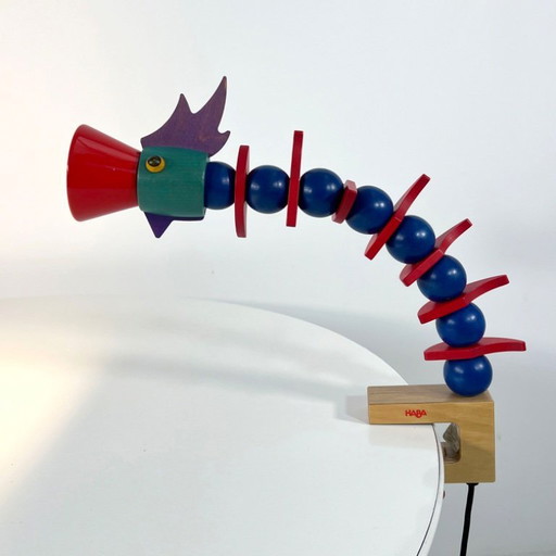 Lámpara de mesa de dragón de Haba, años 80