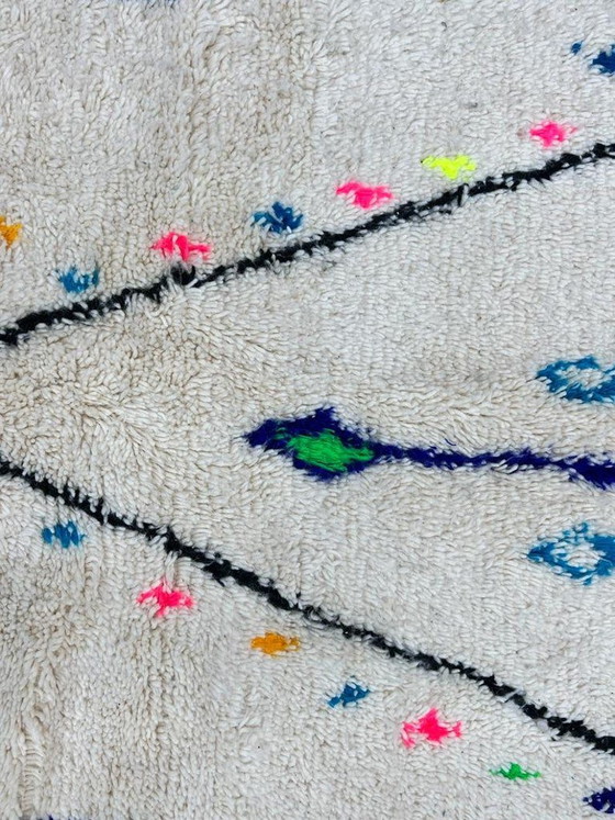Image 1 of Handgemaakt wit Marokkaans tapijt 3x2m: gepersonaliseerd Berber tapijt