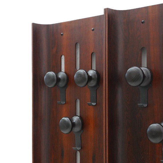 Image 1 of Wall coat rack in curved plywood, 1960s