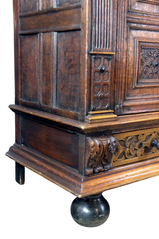 Image 1 of 17th century Dutch pilaster cabinet.