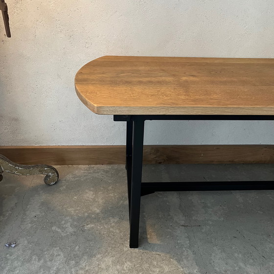 Image 1 of Wooden Coffee Table, Metal Base