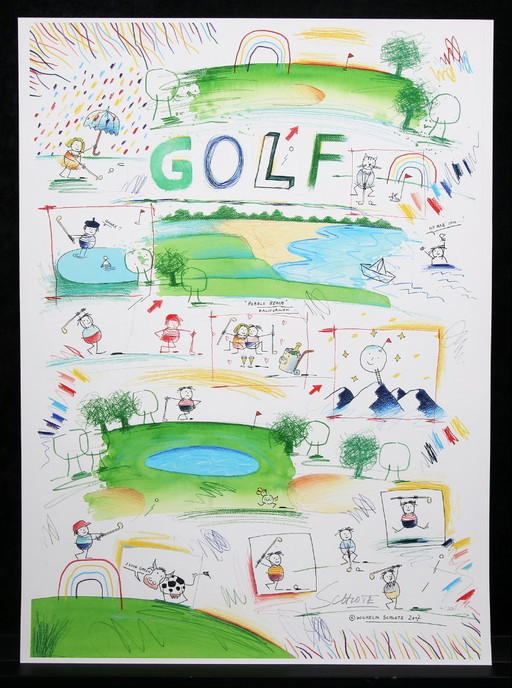 Schlote, Wilhelm - Golf - Giclee -  handsigniert