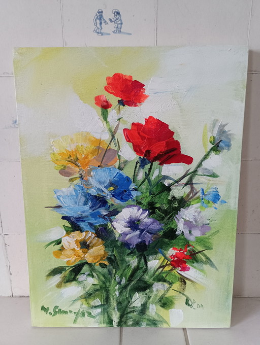 Oil painting flowers Mario Smeraglia
